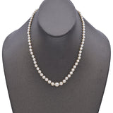 Vintage Graduated Pearl Necklace with Platinum Diamond Clasp