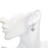 Vintage 18k White Gold 2.20tcw H Si1 Diamond Hanging Pave Earrings