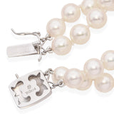 Vintage Mikimoto 14k White Gold Double Strand Pearl Bracelet