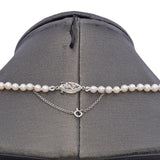 Vintage Graduated Pearl Necklace with Platinum Diamond Clasp