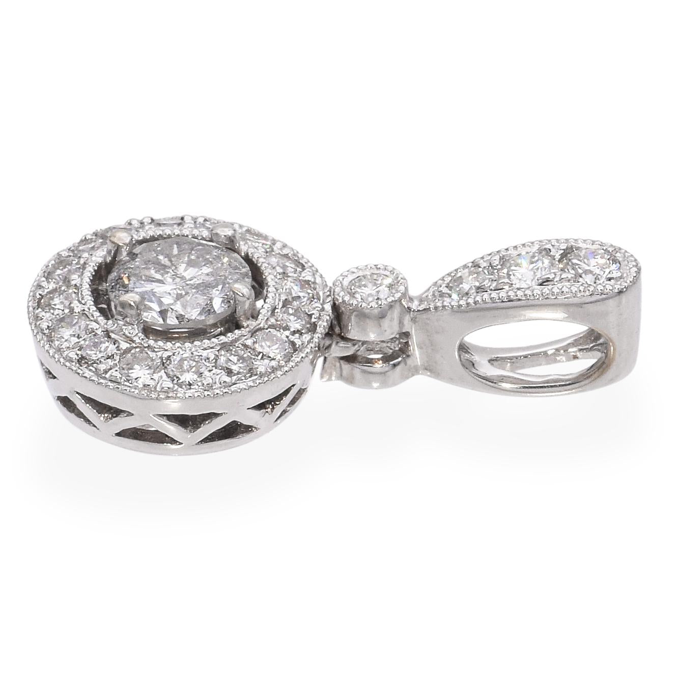 18k White Gold 0.91tcw Diamond Pendant