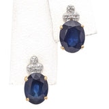 14k Yellow Gold 3.07tcw Sapphire and Diamond Drop Earrings