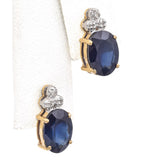 14k Yellow Gold 3.07tcw Sapphire and Diamond Drop Earrings