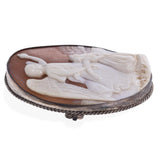 Antique Silver Angel Tells Mary Magdalene "Jesus Has Risen" Cameo Brooch Pendant