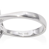 18K White Gold Blue and White Invisible Set 1.01 TCW Diamond Geometric Ring