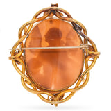 Antique 14k Yellow Gold "Angel of Hope" Cameo Brooch