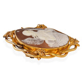 Antique 14k Yellow Gold "Angel of Hope" Cameo Brooch