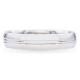 Platinum Half Round Edge Men's Wedding Band Ring