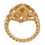 David Yurman 18k Yellow Gold Diamond Quatrefoil Ring