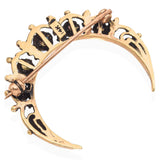 Vintage Yellow Gold Opal Crescent Moon Brooch