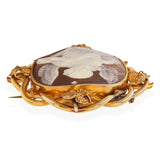 Antique 14k Yellow Gold "Angel of Hope" Cameo Brooch