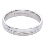 Platinum Half Round Edge Men's Wedding Band Ring