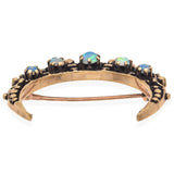 Vintage Yellow Gold Opal Crescent Moon Brooch