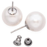 Vintage 14k White Gold Pearl Stud Earrings