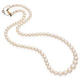 Vintage 18K Yellow Gold Graduated Pearl Beaded Strand Necklace