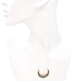 Vintage Yellow Gold Opal Crescent Moon Brooch