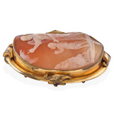 Antique Gilt "Guardian Angel" Cameo Brooch Pendant