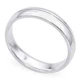 Platinum Half Round Edge Men's Wedding Band Ring