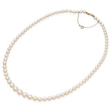 Vintage 18K Yellow Gold Graduated Pearl Beaded Strand Necklace