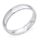 Platinum Half Round Edge Men's Wedding Band Ring