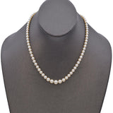Vintage 18K Yellow Gold Graduated Pearl Beaded Strand Necklace