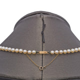 Vintage 18K Yellow Gold Graduated Pearl Beaded Strand Necklace