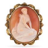 Antique 12k Yellow Gold Psyche Cameo Brooch