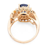 Vintage 14k Yellow Gold 3.00ct Sapphire and 2.54tcw Diamond Ring