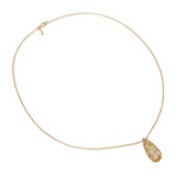 Vintage 18k Yellow Gold Mikimoto Pearl and Diamond Drop Cage Pendant Necklace