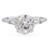 Vintage 2.2ct Round Brilliant Diamond White Gold Engagement Ring