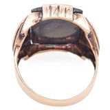 Vintage 10k Yellow Gold Hematite Intaglio Roman Soldier Ring