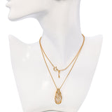 Vintage 18k Yellow Gold Mikimoto Pearl and Diamond Drop Cage Pendant Necklace