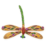 Vintage 14k Yellow Gold Ruby and Enamel Dragonfly Brooch