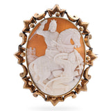 Antique Yellow Gold Richard the Lionheart Cameo Brooch