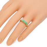 Vintage 22k Yellow Gold 1.07 Ct Green Jade Saddle Ring