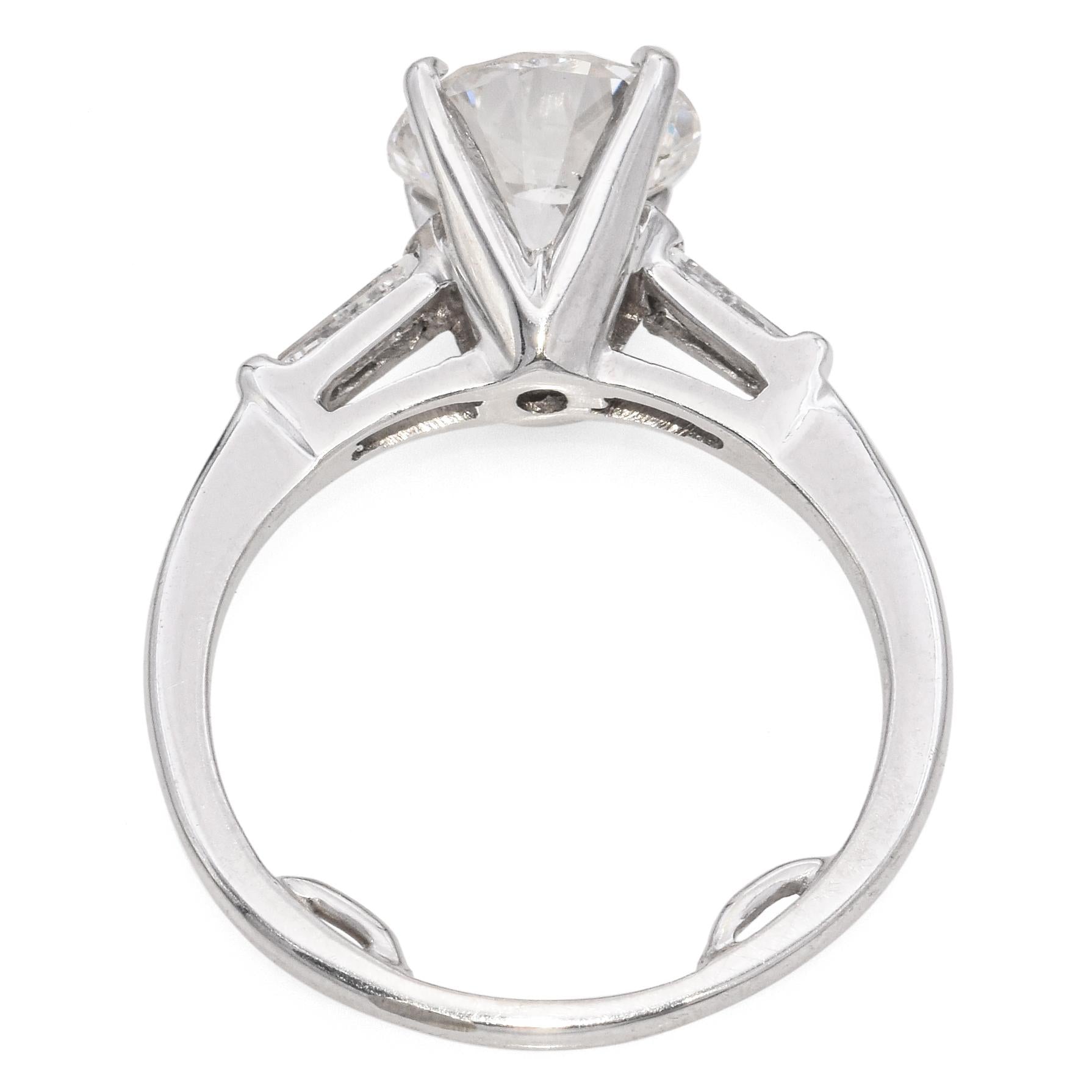 Vintage 2.2ct Round Brilliant Diamond White Gold Engagement Ring