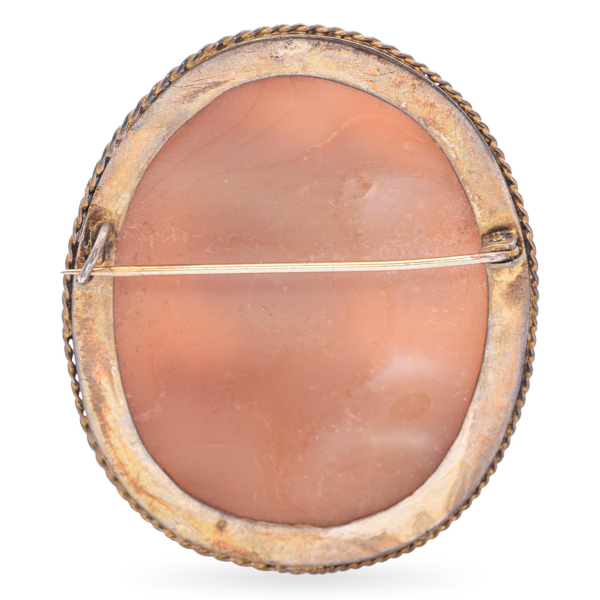 Antique Silver Goddess Flora Cameo Brooch