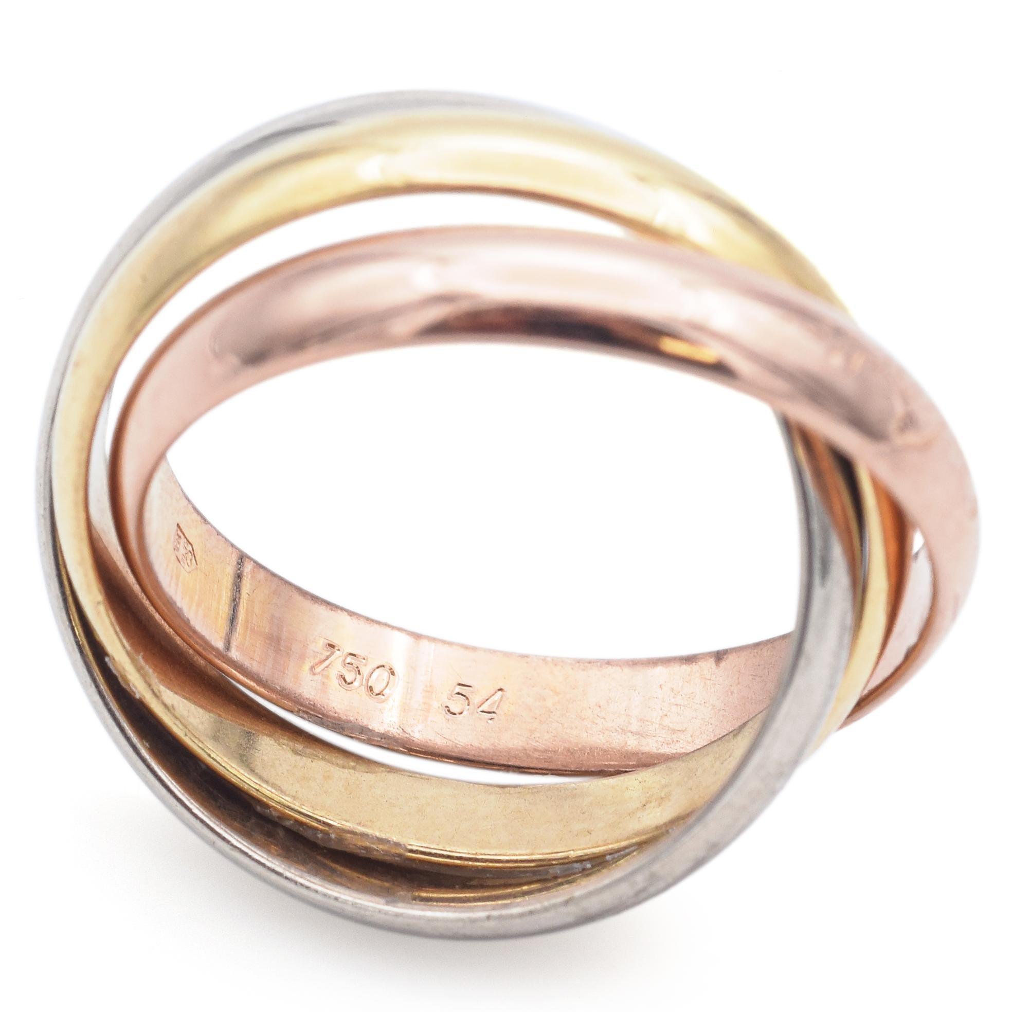 Les Must de Cartier Trinity 18k Tri-Color Gold Band Ring