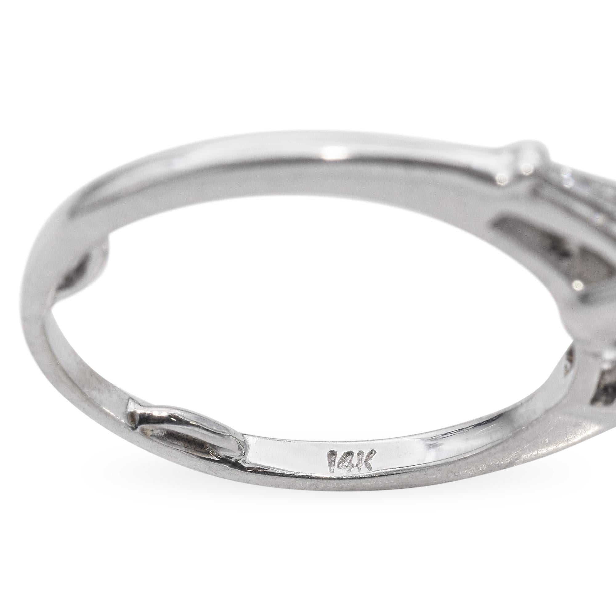 Vintage 2.2ct Round Brilliant Diamond White Gold Engagement Ring