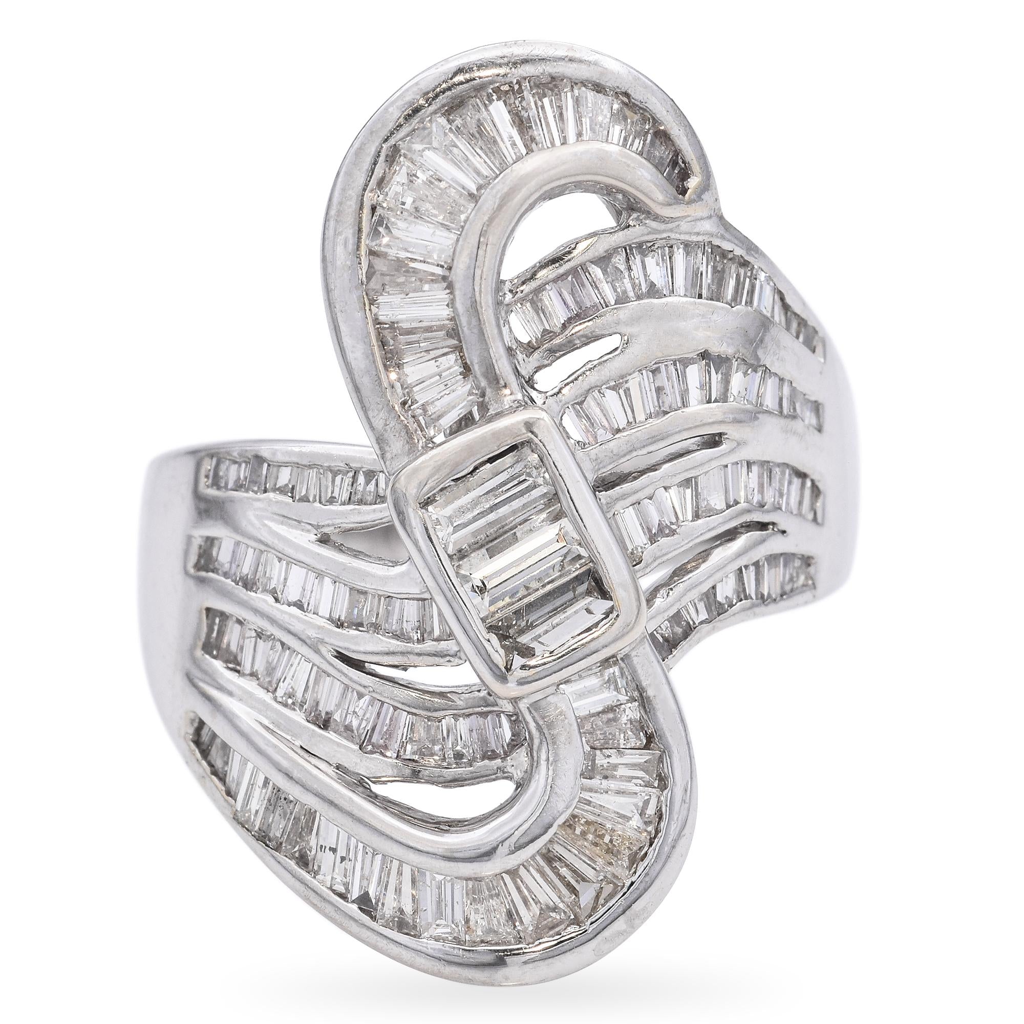 Vintage 18k White Gold 1.79tcw Diamond Ring