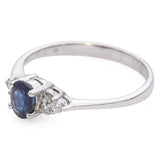 Vintage 18k White Gold Sapphire and Diamond Ring