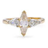18k Yellow Gold Fancy Light Pinkish Brown Marquise Diamond Ring