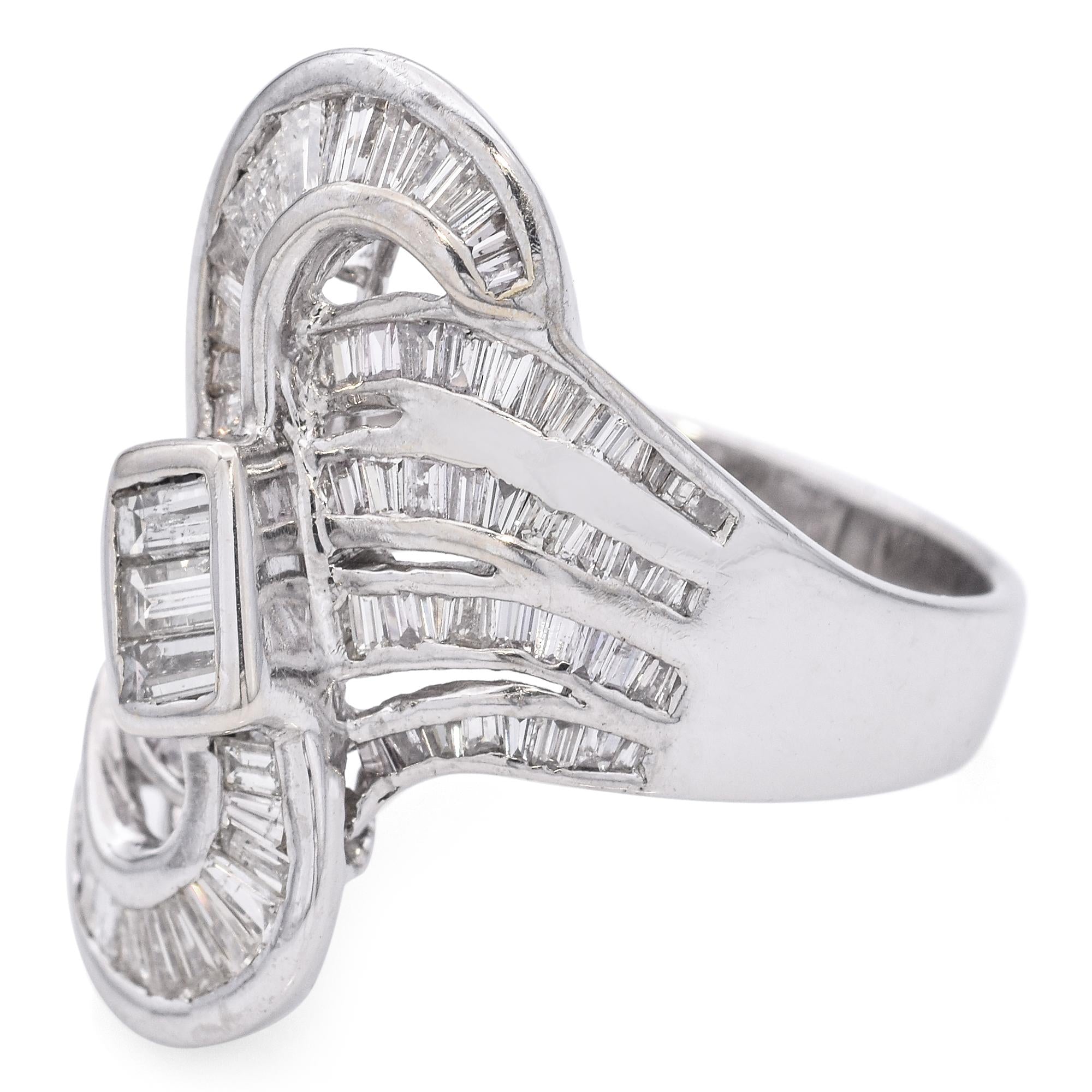 Vintage 18k White Gold 1.79tcw Diamond Ring