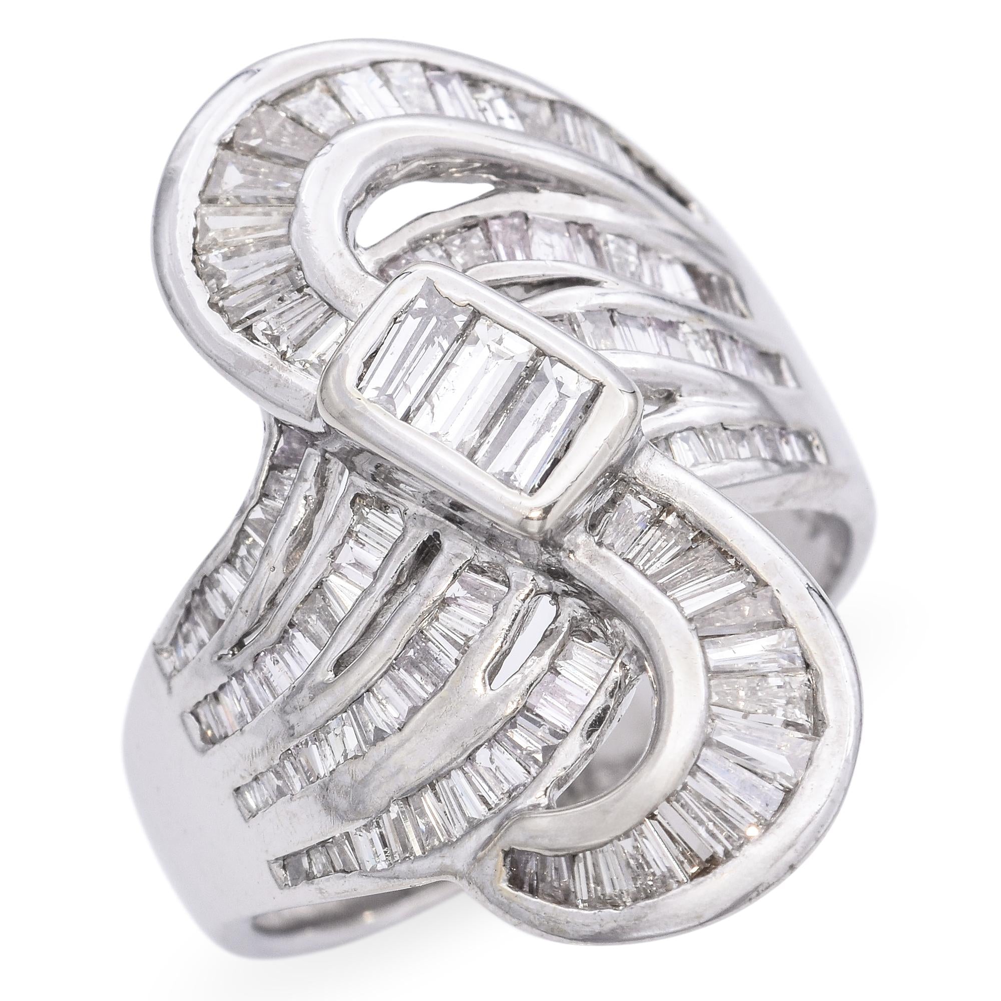 Vintage 18k White Gold 1.79tcw Diamond Ring