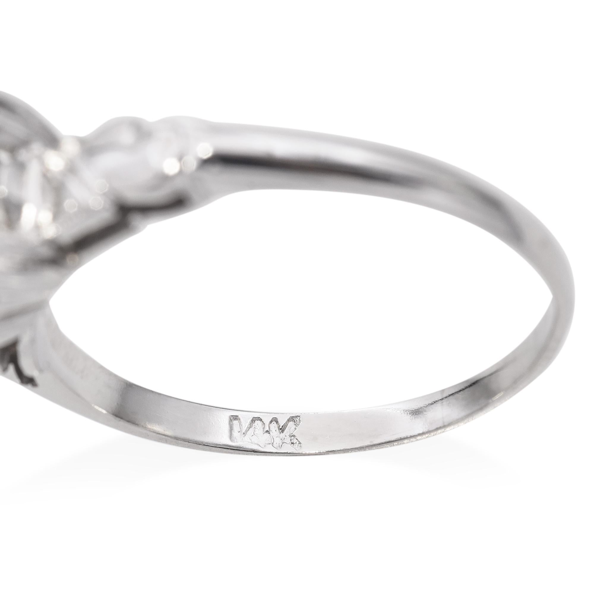 Vintage White Gold 1.28ct Old European Cut Diamond Solitaire Engagement Ring