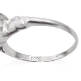 Vintage White Gold 1.28ct Old European Cut Diamond Solitaire Engagement Ring