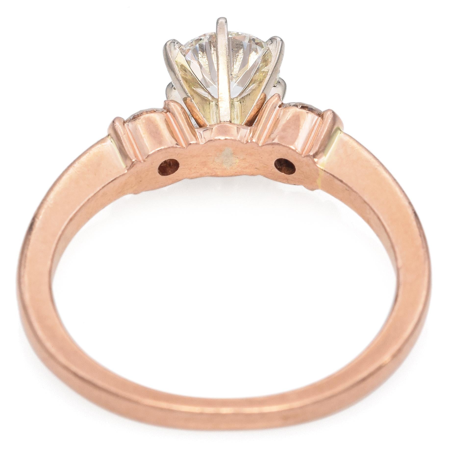 14k Rose Gold 0.91tcw Diamond 3-Stone Engagement Ring