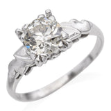 Vintage White Gold 1.28ct Old European Cut Diamond Solitaire Engagement Ring