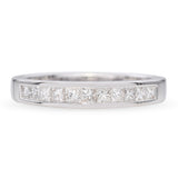 Vintage 18k White Gold Channel Set 0.33tcw Princess Cut Diamond Band
