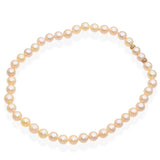 Vintage 18K Yellow Gold Pearl and Diamond Rondelle Bead Necklace